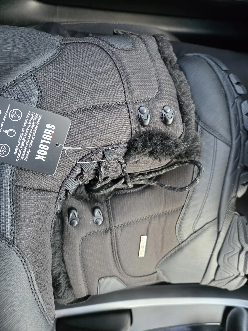 Shulook Black Fur-Lined Winter Boots
